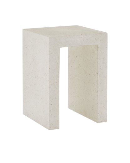 Carson Concrete and Stone Ivory Square Accent Table