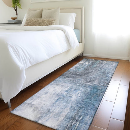 LOOMLAN Rugs Nocturne Blue Washable Indoor-Outdoor Rug