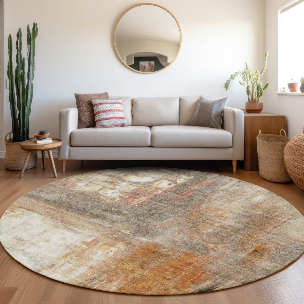 LOOMLAN Rugs Nocturne Orange Washable Indoor-Outdoor Rug