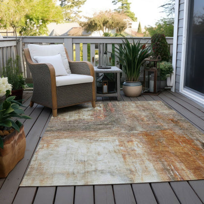 LOOMLAN Rugs Nocturne Orange Washable Indoor-Outdoor Rug