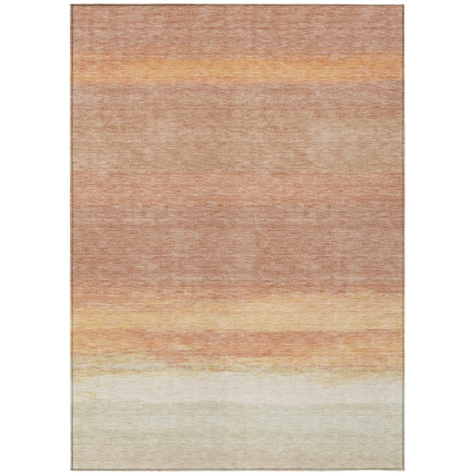 LOOMLAN Rugs Noe Orange Washable Indoor-Outdoor Rug