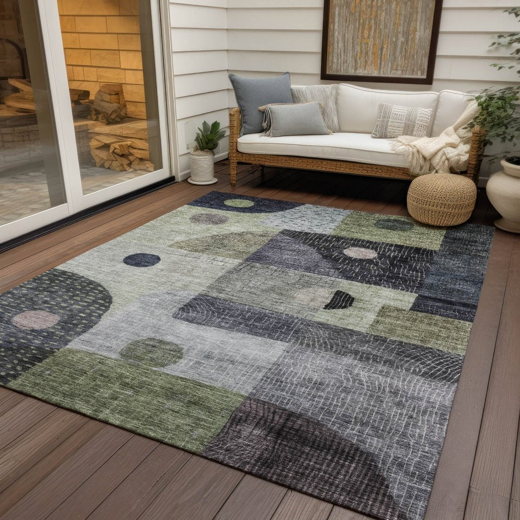 LOOMLAN Rugs Noel Aloe Washable Indoor-Outdoor Rug