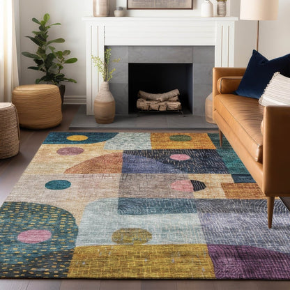 LOOMLAN Rugs Noel Green Washable Indoor-Outdoor Rug