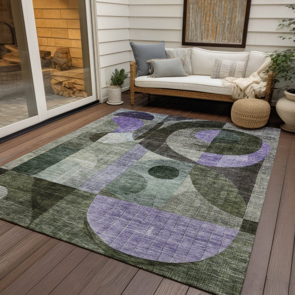 LOOMLAN Rugs Noel Olive Washable Indoor-Outdoor Rug