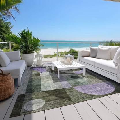 LOOMLAN Rugs Noel Olive Washable Indoor-Outdoor Rug