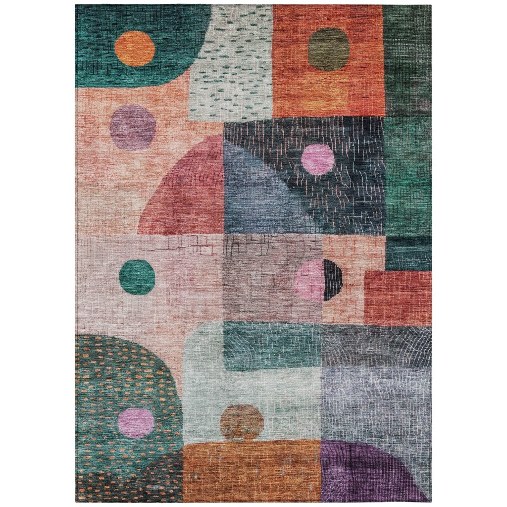 LOOMLAN Rugs Noel Orange Washable Indoor-Outdoor Rug