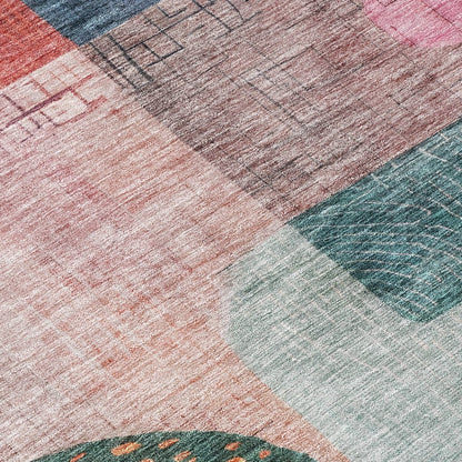 LOOMLAN Rugs Noel Orange Washable Indoor-Outdoor Rug