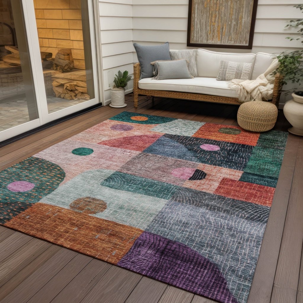 LOOMLAN Rugs Noel Orange Washable Indoor-Outdoor Rug
