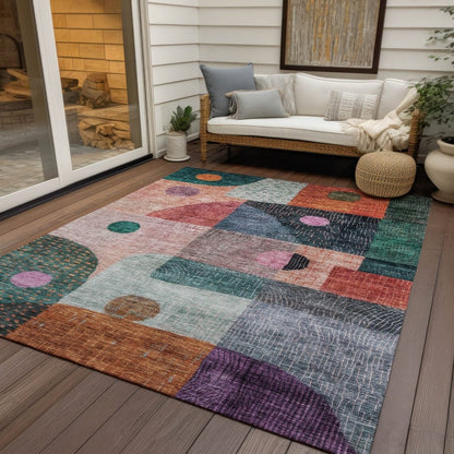 LOOMLAN Rugs Noel Orange Washable Indoor-Outdoor Rug