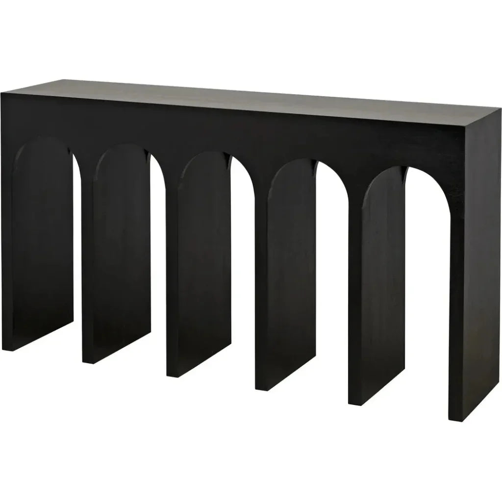 Noir Bridge Rectangular Wood Console Table