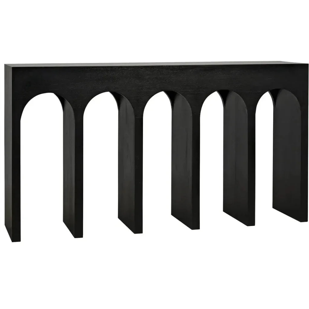 Noir Bridge Rectangular Wood Console Table