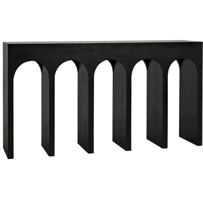 Noir Bridge Rectangular Wood Console Table