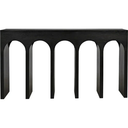 Noir Bridge Rectangular Wood Console Table