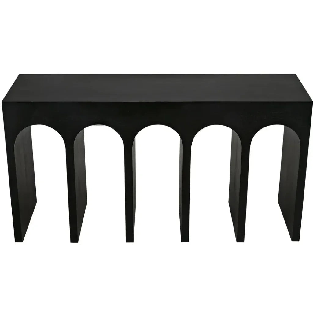 Noir Bridge Rectangular Wood Console Table