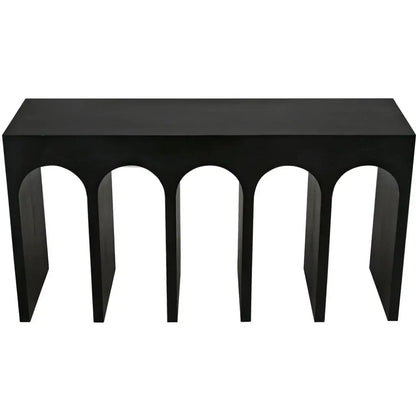 Noir Bridge Rectangular Wood Console Table