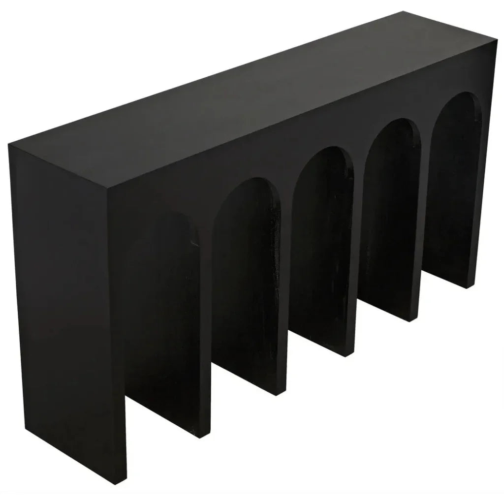 Noir Bridge Rectangular Wood Console Table