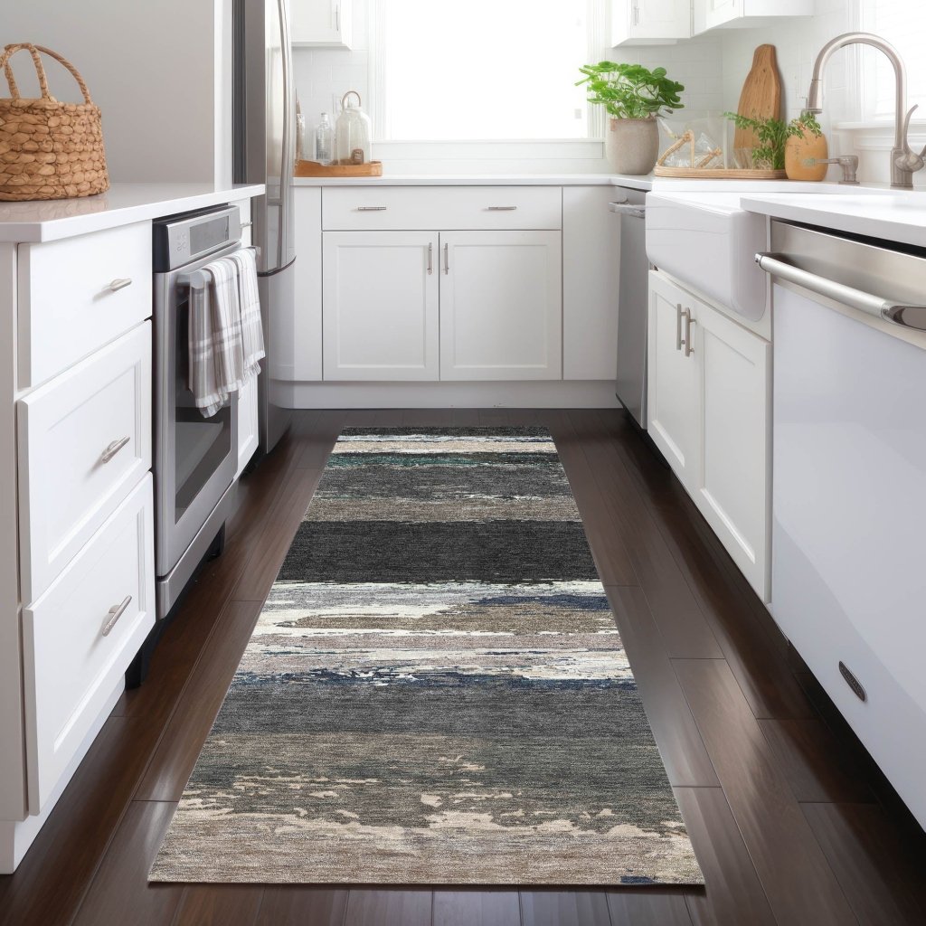 LOOMLAN Rugs Nomaria Black Washable Indoor-Outdoor Rug
