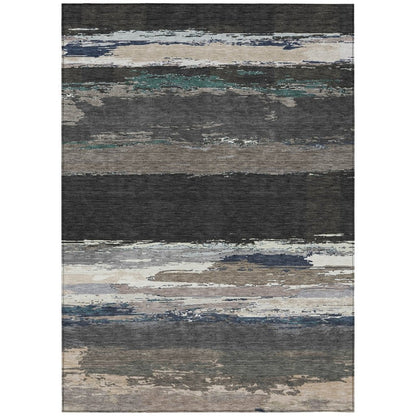 LOOMLAN Rugs Nomaria Black Washable Indoor-Outdoor Rug