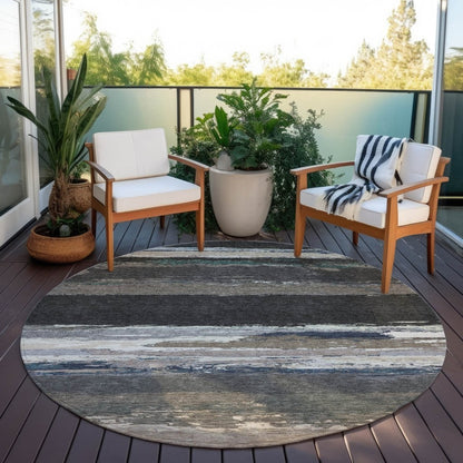 LOOMLAN Rugs Nomaria Black Washable Indoor-Outdoor Rug