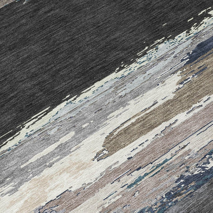LOOMLAN Rugs Nomaria Black Washable Indoor-Outdoor Rug