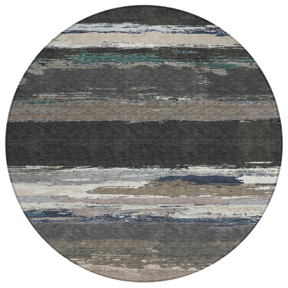 LOOMLAN Rugs Nomaria Black Washable Indoor-Outdoor Rug