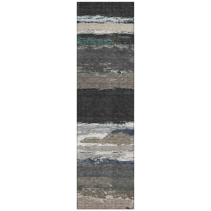 LOOMLAN Rugs Nomaria Black Washable Indoor-Outdoor Rug