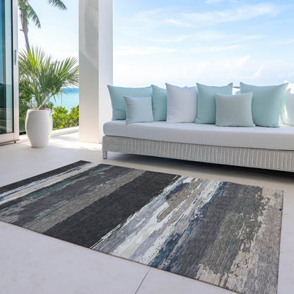 LOOMLAN Rugs Nomaria Black Washable Indoor-Outdoor Rug