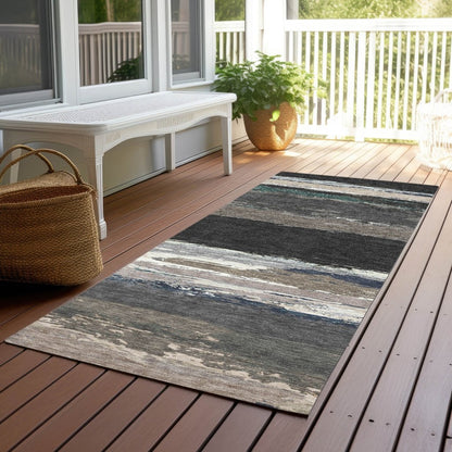 LOOMLAN Rugs Nomaria Black Washable Indoor-Outdoor Rug
