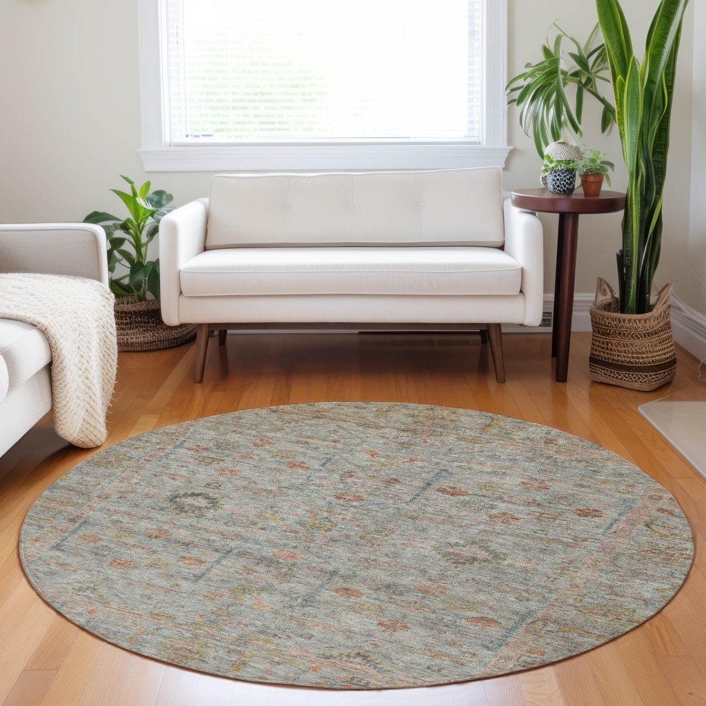 LOOMLAN Rugs Nora Brown Washable Indoor-Outdoor Rug