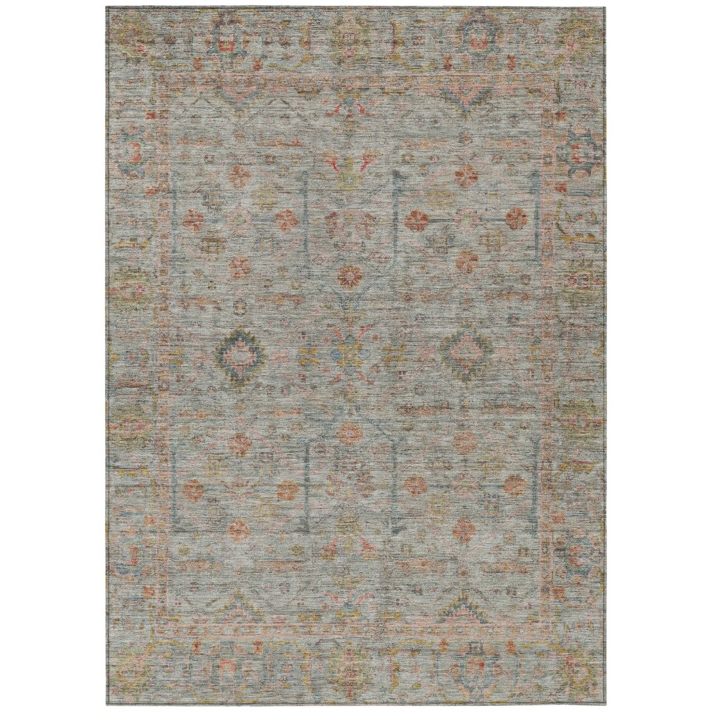 LOOMLAN Rugs Nora Brown Washable Indoor-Outdoor Rug