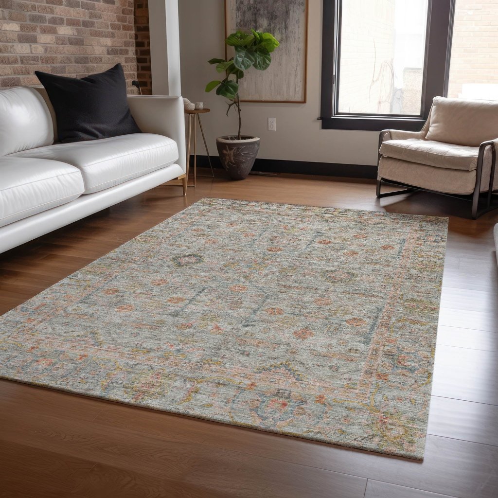 LOOMLAN Rugs Nora Brown Washable Indoor-Outdoor Rug