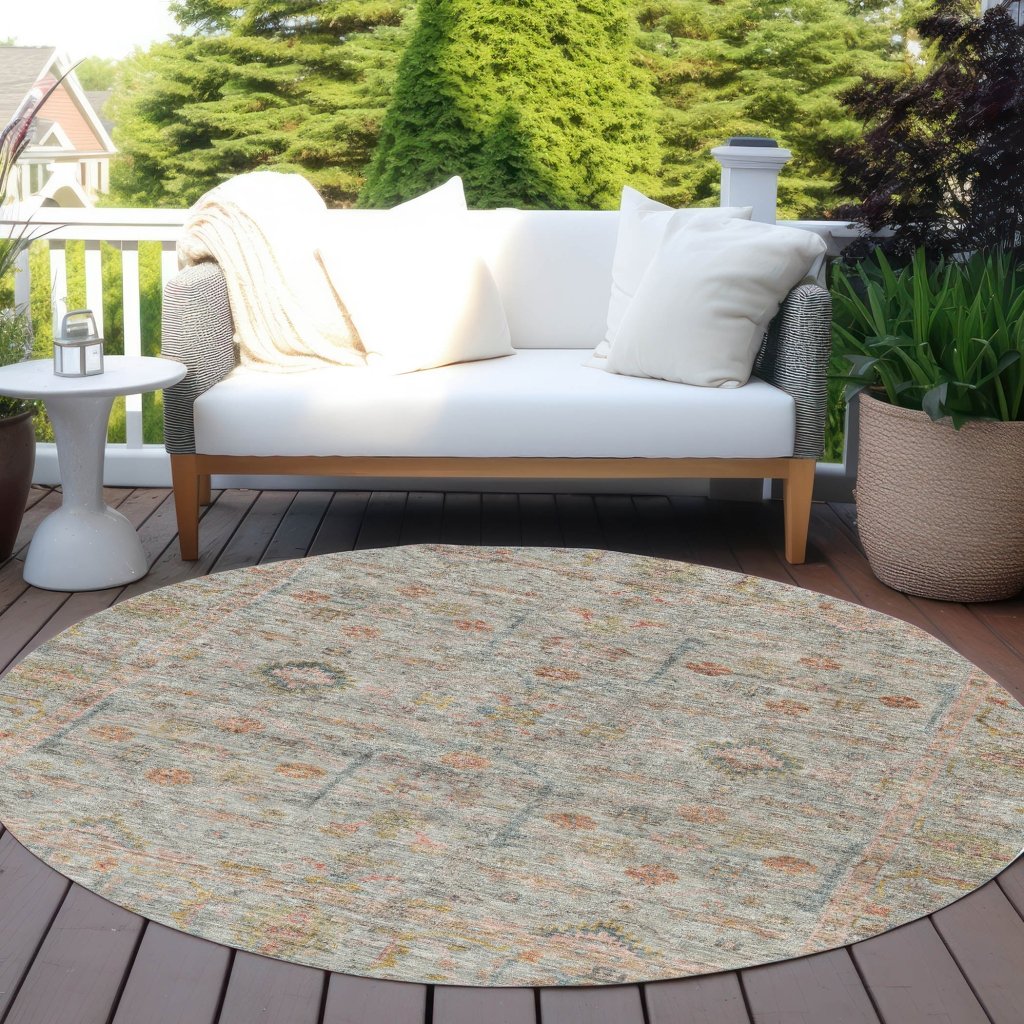 LOOMLAN Rugs Nora Brown Washable Indoor-Outdoor Rug