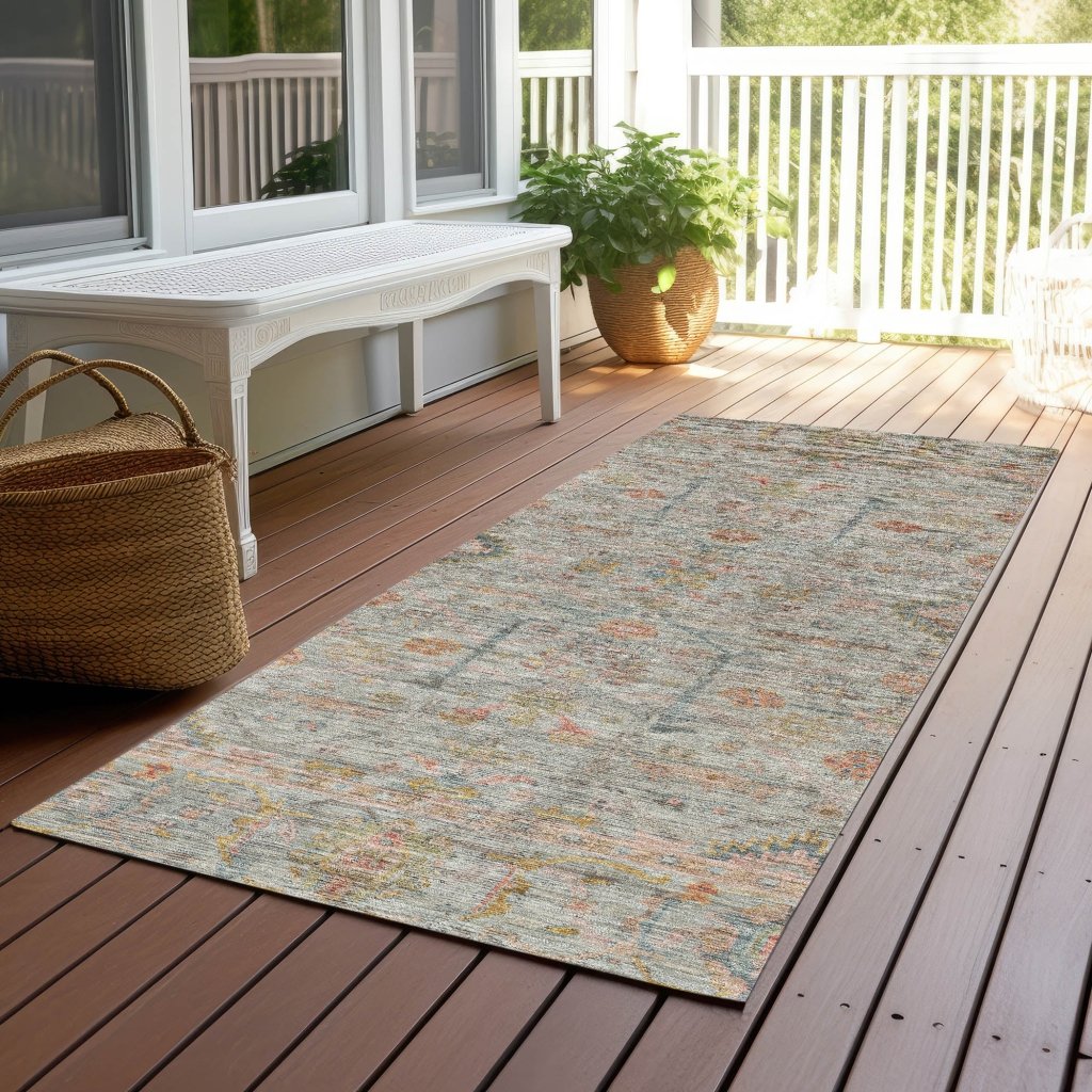 LOOMLAN Rugs Nora Brown Washable Indoor-Outdoor Rug