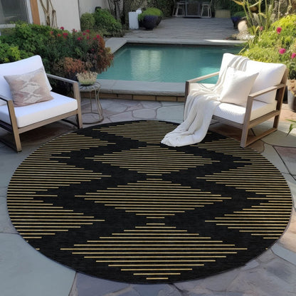 LOOMLAN Rugs Norelia Black Washable Indoor-Outdoor Rug