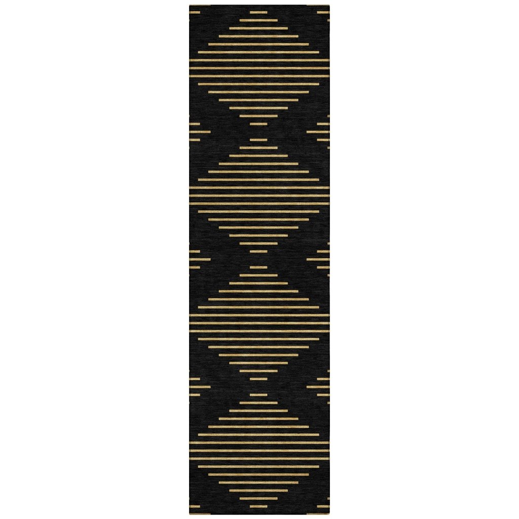 LOOMLAN Rugs Norelia Black Washable Indoor-Outdoor Rug