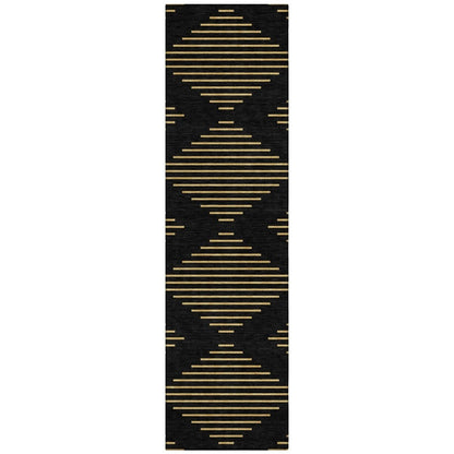 LOOMLAN Rugs Norelia Black Washable Indoor-Outdoor Rug