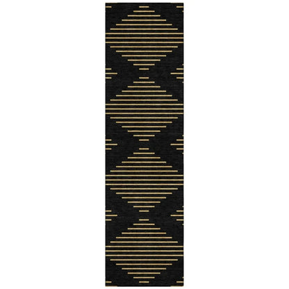 LOOMLAN Rugs Norelia Black Washable Indoor-Outdoor Rug