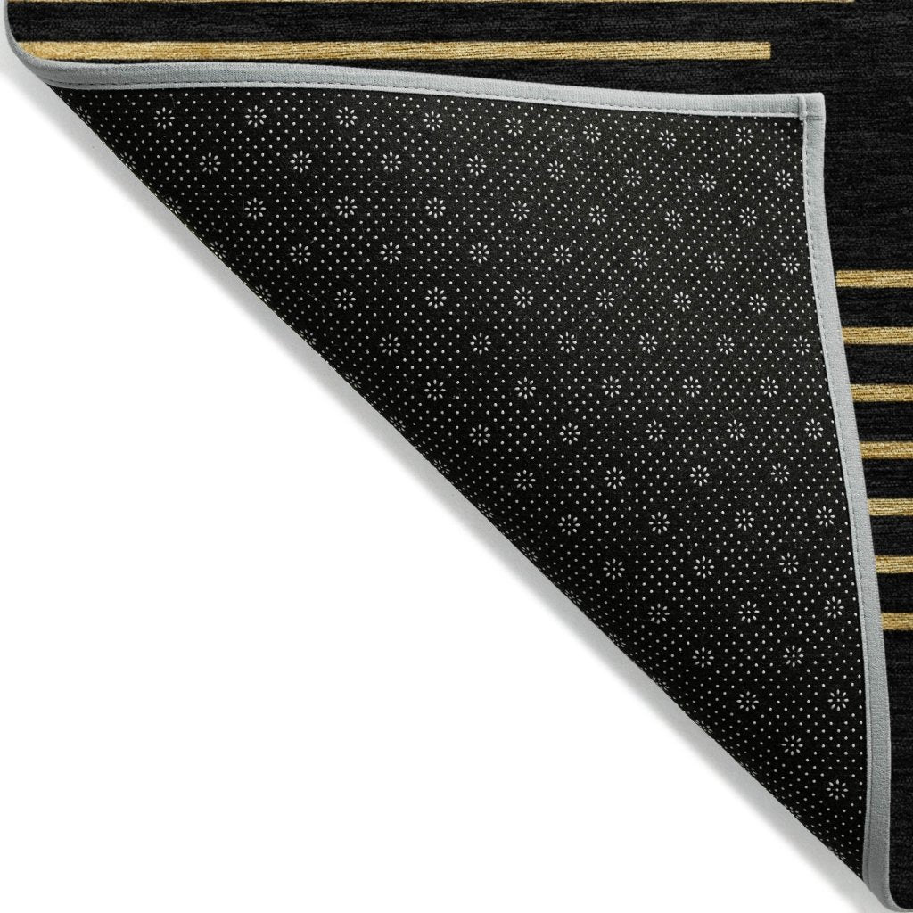 LOOMLAN Rugs Norelia Black Washable Indoor-Outdoor Rug