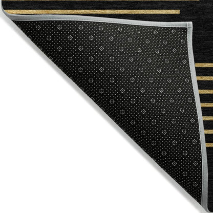 LOOMLAN Rugs Norelia Black Washable Indoor-Outdoor Rug