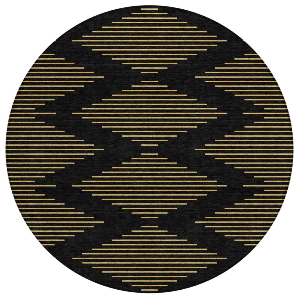 LOOMLAN Rugs Norelia Black Washable Indoor-Outdoor Rug