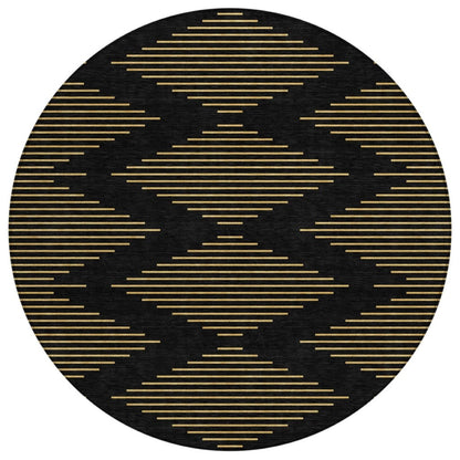 LOOMLAN Rugs Norelia Black Washable Indoor-Outdoor Rug