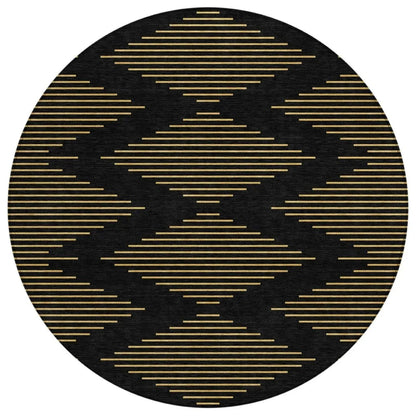 LOOMLAN Rugs Norelia Black Washable Indoor-Outdoor Rug