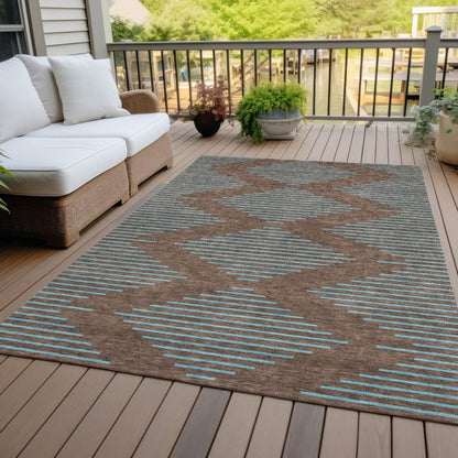 LOOMLAN Rugs Norelia Brown Washable Indoor-Outdoor Rug