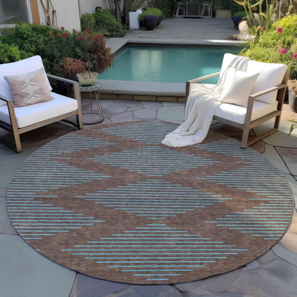LOOMLAN Rugs Norelia Brown Washable Indoor-Outdoor Rug