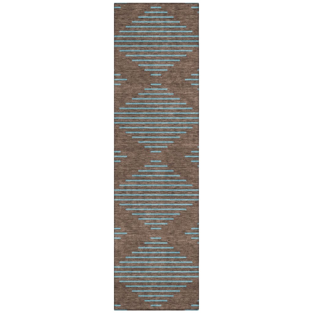 LOOMLAN Rugs Norelia Brown Washable Indoor-Outdoor Rug