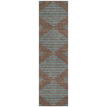 LOOMLAN Rugs Norelia Brown Washable Indoor-Outdoor Rug