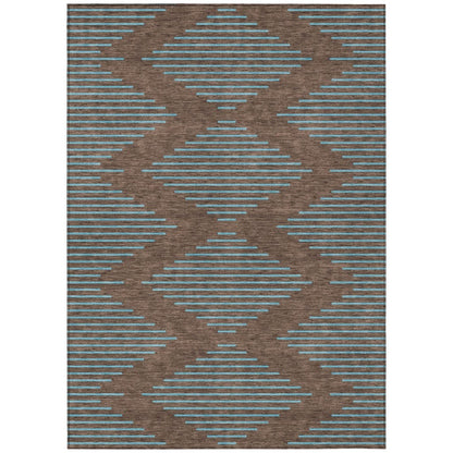 LOOMLAN Rugs Norelia Brown Washable Indoor-Outdoor Rug