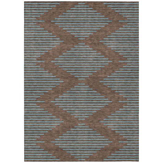 LOOMLAN Rugs Norelia Brown Washable Indoor-Outdoor Rug