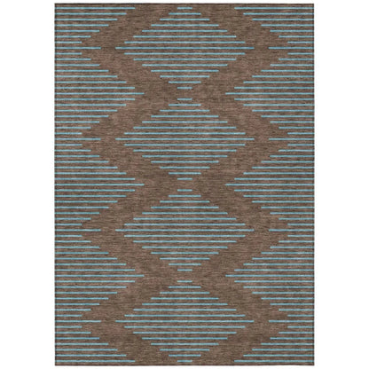 LOOMLAN Rugs Norelia Brown Washable Indoor-Outdoor Rug