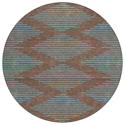 LOOMLAN Rugs Norelia Brown Washable Indoor-Outdoor Rug